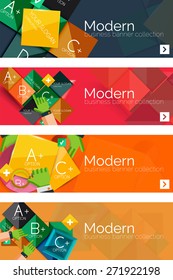 Collection of flat web infographic concepts and banners, various universal set. Paper graphics with gestures, data presentation