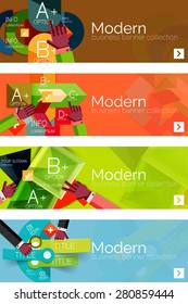 Kollektion von flachen Web-Infografik-Konzepten und Bannern, verschiedene universelle Set. Papiergrafiken mit Gesten, Datendarstellung