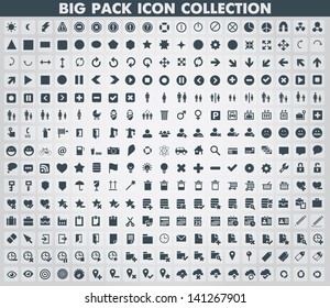 Collection of flat web and mobile icons and symbols, vector