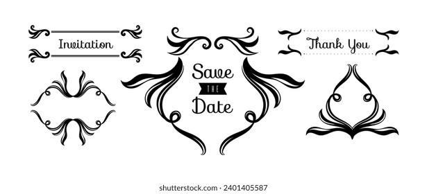Collection of flat wedding ornaments	
