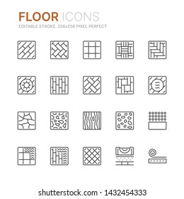 Collection of floor related line icons. 256x256 Pixel Perfect. Editable stroke