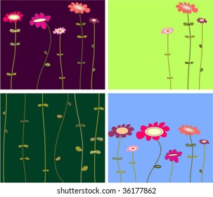 Collection floral backgrounds