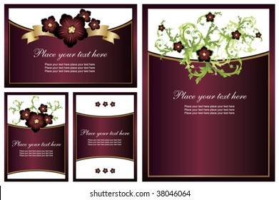 Collection of floral backgrounds. Easy to edit vector image.