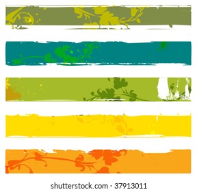 Collection of floral banners. Easy to edit vector image.