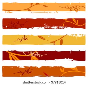 Collection of floral banners. Easy to edit vector image.