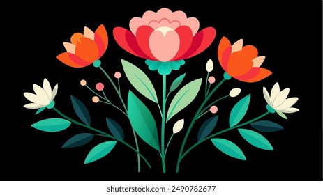 Collection of floral and botanical elements vector. Set of leaf, foliage wildflowers, plants, bloom, leaves and herb. Hand drawn of blossom spring season vector for decor, website, graphic and shop.