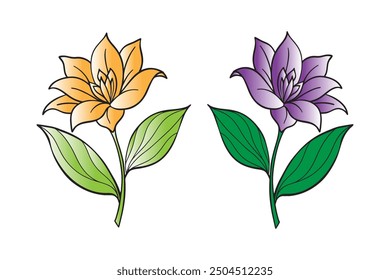 Collection of floral and botanical elements vector.