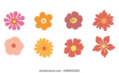 Collection of floral and botany elements, Abstract set of wildflower,Vector illustration design and creative idea,eps 10.