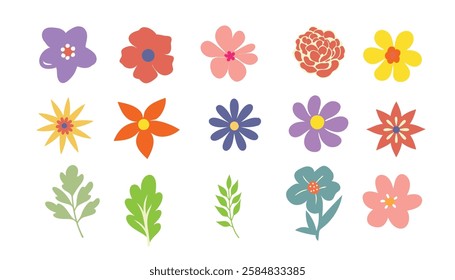 Collection of floral and botany elements, Abstract set of wildflower,Vector illustration design and creative idea,eps 10.