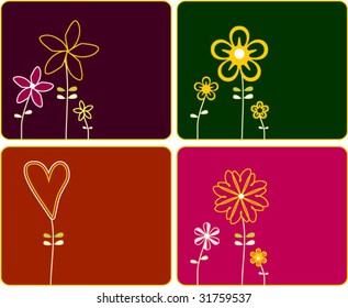 Collection floral cards