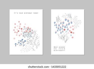 Collection of floral cards. Vector