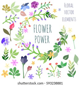 Collection of floral elements