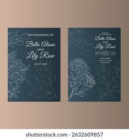 Collection of floral frames with Black and white of branches, leaves and flowers. Hand drawn elegant delicate botanical borders and wreaths. Vector isolated elements for wedding invitation, card,