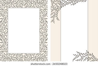 Collection of floral luxury frames, vintage vector borders, corner with ornate swirls. Old pattern for greeting card, wed invitation, menu, royal certificates, graphic design elements, packaging, cove