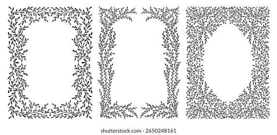 Collection of floral luxury frames, vintage vector borders, corner with ornate swirls. Old pattern for greeting card, wed invitation, menu, royal certificates, graphic design elements, packaging, cove