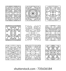 Collection floral pattern arabic style. Decorative element set for any design.