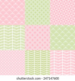 Collection floral pattern for scrapbook. Vector illustration.