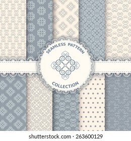 Collection floral pattern for scrapbook. Vector illustration.