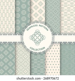 Collection floral pattern for scrapbook. Vector illustration.