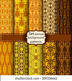 collection of floral patterns for making damask wallpapers, vintage styles, pattern swatches included,
