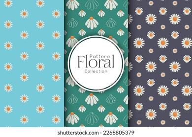 Collection of floral patterns, Vector illustration