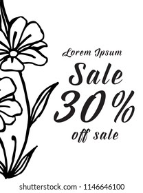 Collection floral sale design hand drawn vector illustration