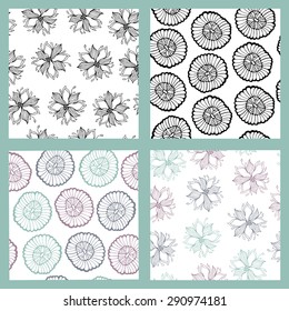 Collection of floral seamless pattern.