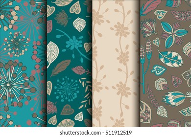 Collection floral seamless pattern.