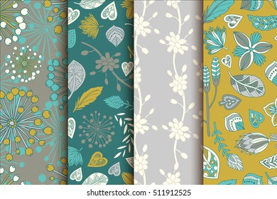 Collection floral seamless pattern.