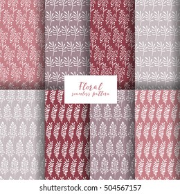 Collection floral seamless pattern. Wrapping paper.