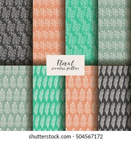 Collection floral seamless pattern. Wrapping paper.