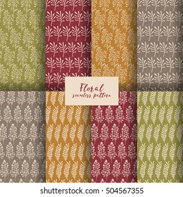 Collection floral seamless pattern. Wrapping paper.