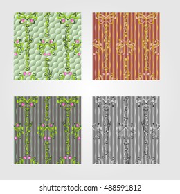 Collection of floral seamless patterns can be used as a background, wallpaper for your site, design projects, textile goods and other.