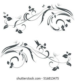 collection of floral swirl borders for your design