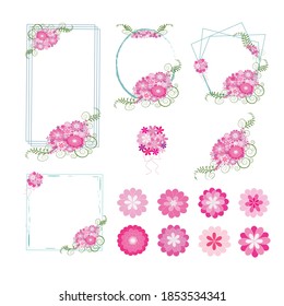 Collection of floral vector frames. flower frame with text space, invitation, postcards, posters and other.