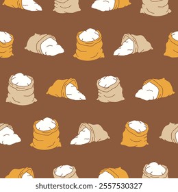 Collection of Flour Sack Vector Seamless Pattern illustration Design