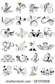 Collection flourishes patterns for design 