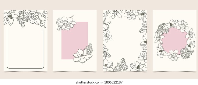 Collection of flower background set with tulip.Editable vector illustration for website, invitation,postcard and sticker