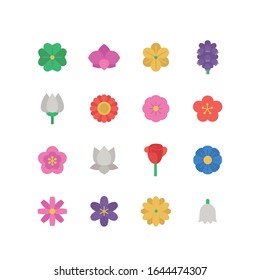 COLLECTION OF FLOWER FLAT ICONS