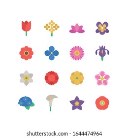 COLLECTION OF FLOWER FLAT ICONS