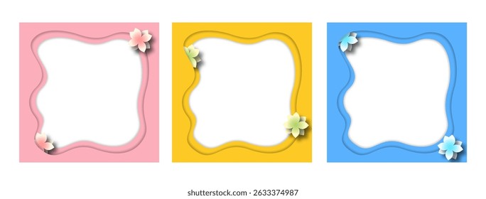 A collection of flower frame papercut