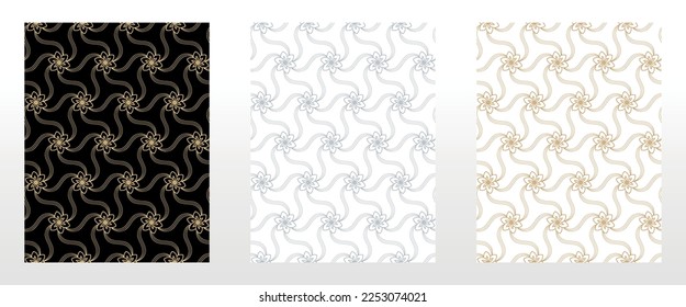 Collection of flower geometric patterns. Seamless vector backgrounds. Colored ornaments. Ornament for fabric, wallpaper, packaging. Decorative prints