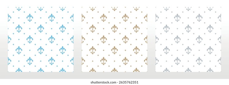 Colección de patrones geométricos de flores. Fondos de Vector sin fisuras. Adornos de colores. Adorno para tela, Fondo de pantalla, embalaje. Estampados decorativos