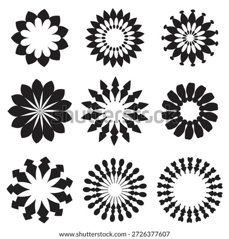 A collection of flower icon designs