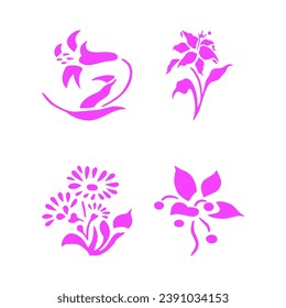 collection of flower icon images from several vector models
