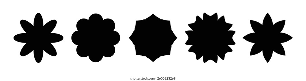 Collection of flower icons set isolated on white background. Flower simple icon. Vector illustration.	