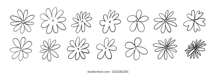 Coleção de ícones de flores. Design vetorial