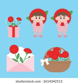 a collection of flower illustrations