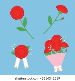 a collection of flower illustrations