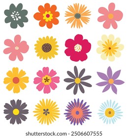 Collection of flowers. abstract botanical flowers background. style for banners, wallpaper, posters, websites, online shopping.Vector illustration design and creative idea,eps 10.